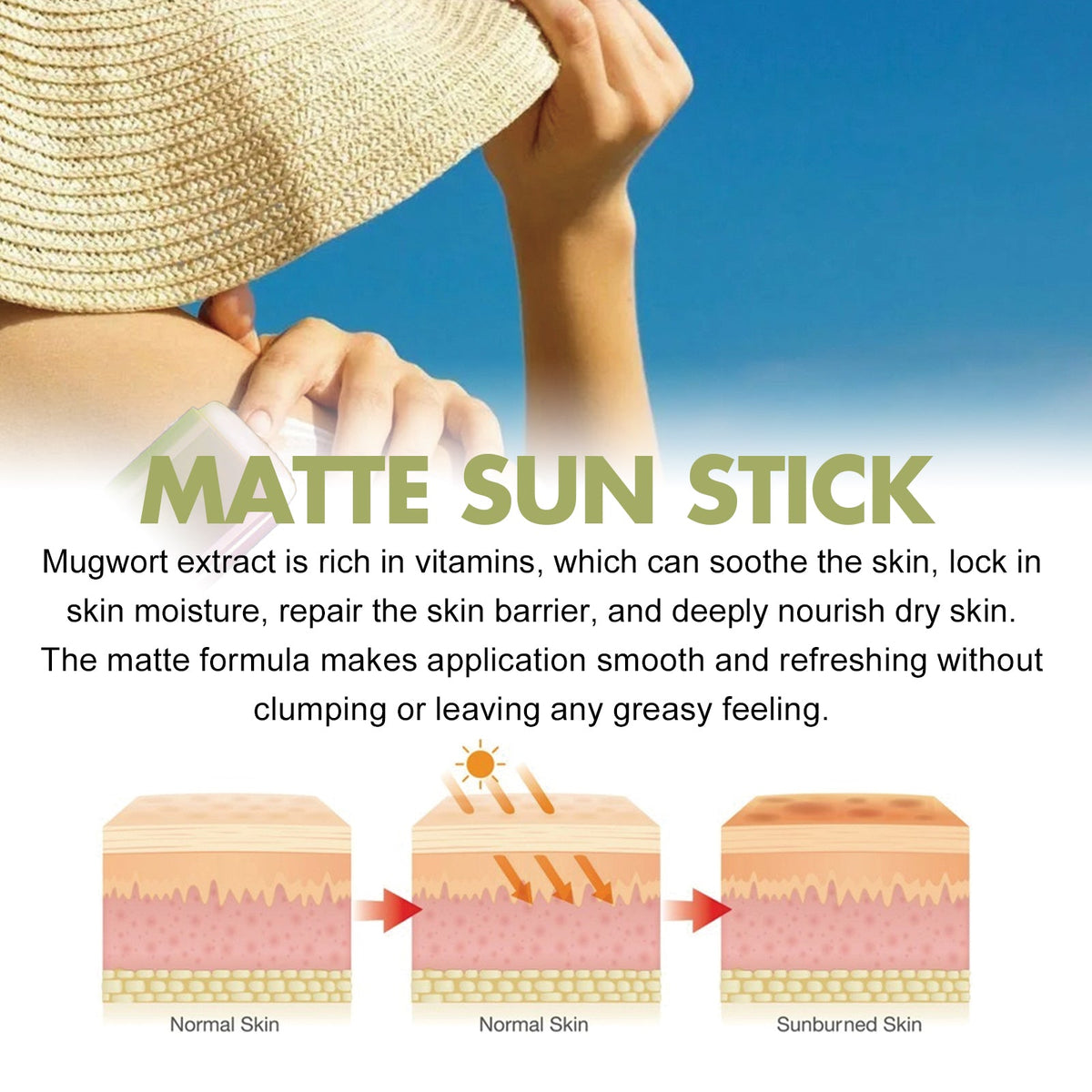 Matte SPF 50+ Sun Stick No White Cast No Grease