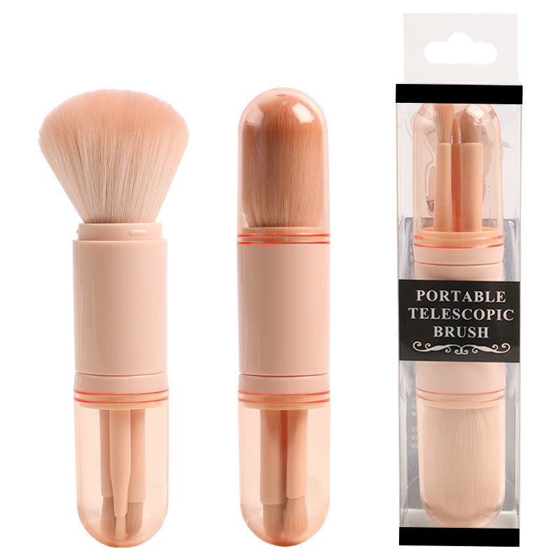 4-in-1 Makeup Brush Set for Easy Travel Makeup Touch-Ups