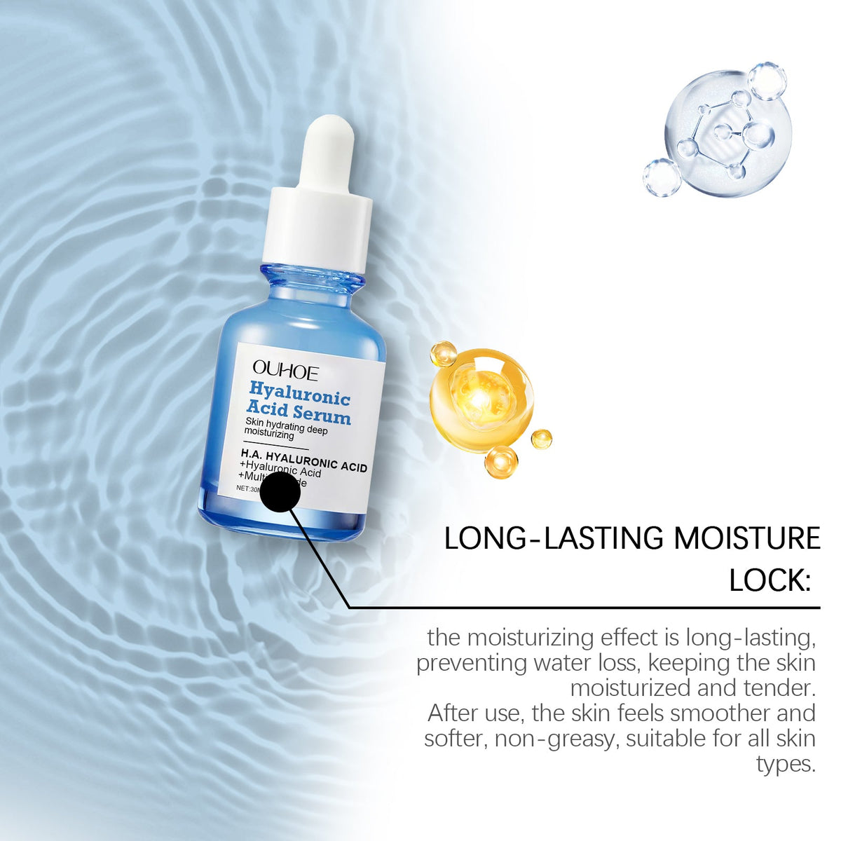 Hyaluronic Acid Peptide Serum for Dull, Dehydrated Skin