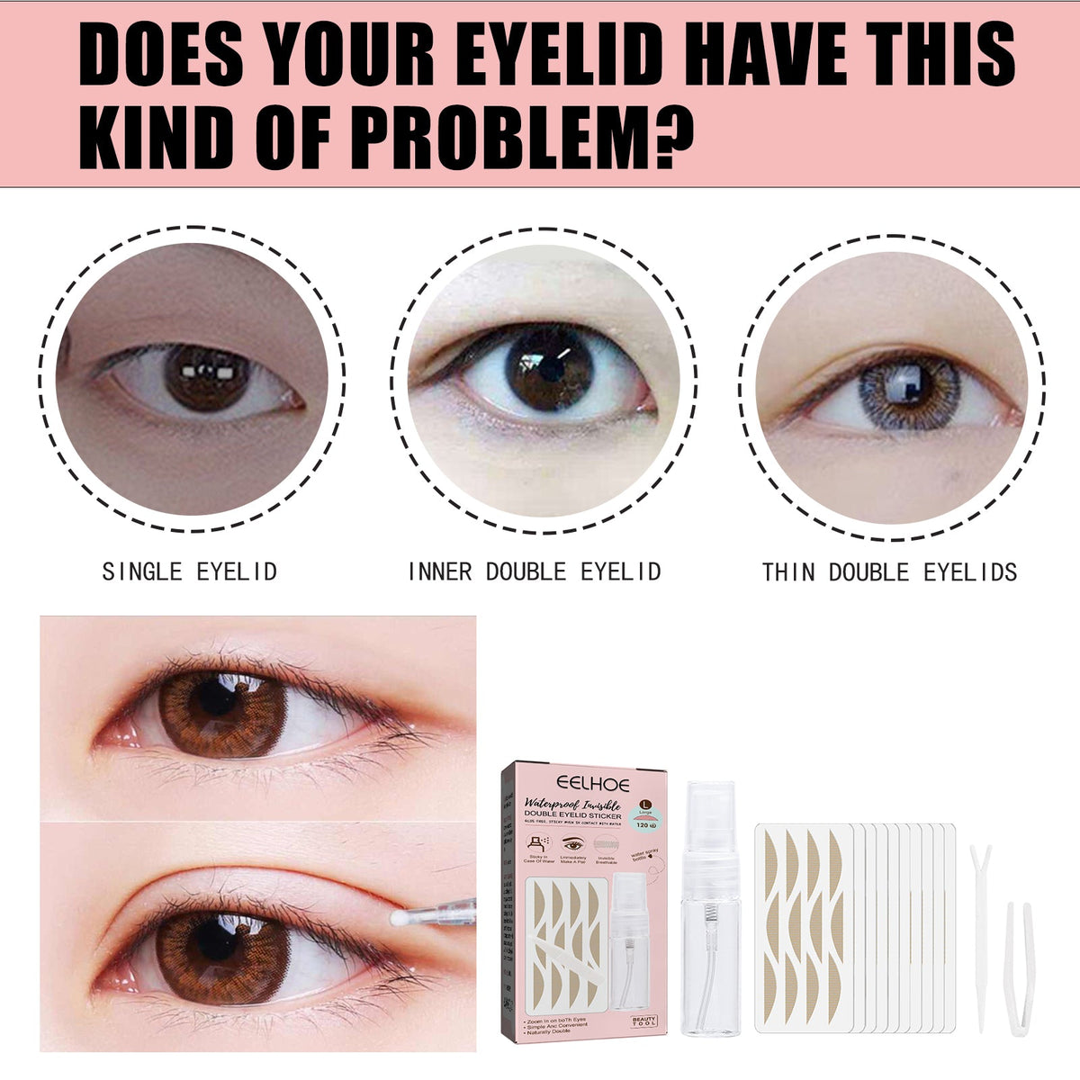 Double Eyelid Tape for a Natural, Invisible Eye Look
