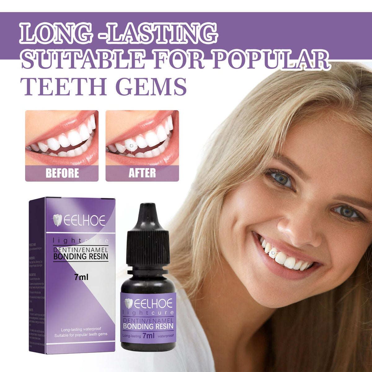 Tooth Gem Adhesive — <em>Permanent</em>, Waterproof Bond