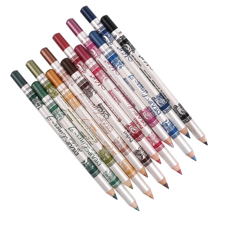 12-Color Waterproof Eye & Lip Liner Pencil Makeup Set