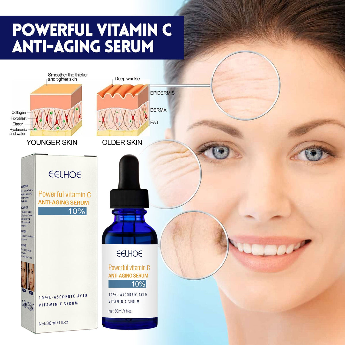 Vitamin C Serum 10% L-Ascorbic Acid for Fine Lines