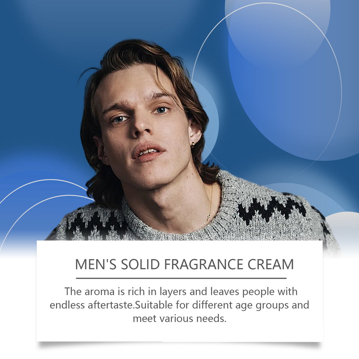 Solid Fragrance Balm for Men, Portable Long-Lasting Scent