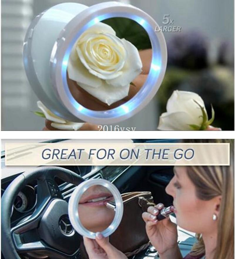 8X Magnifying Mirror — Shadow‑Free LED & 360° Swivel Base