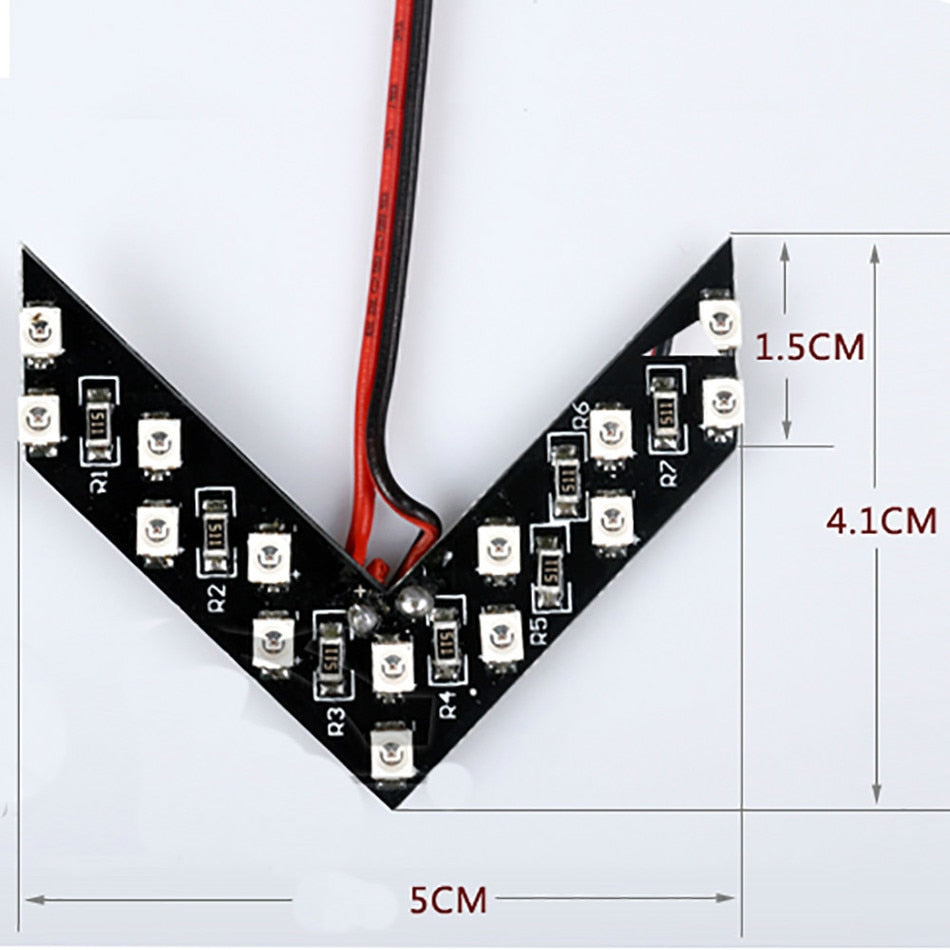LED Mirror Turn Signals — 14 SMD Sequential Arrow, Multi-Color