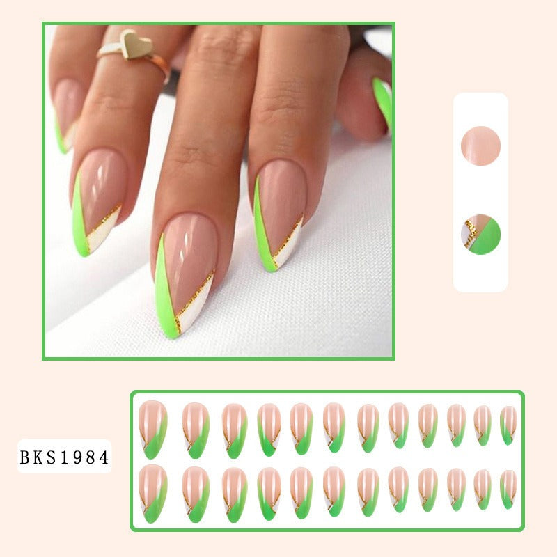 Almond Press-On Nails – Hand-Painted Salon Art in Seconds