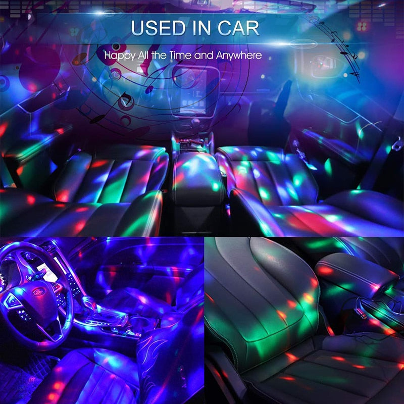 Mini USB Disco Ball Light – Voice-Controlled RGB Party
