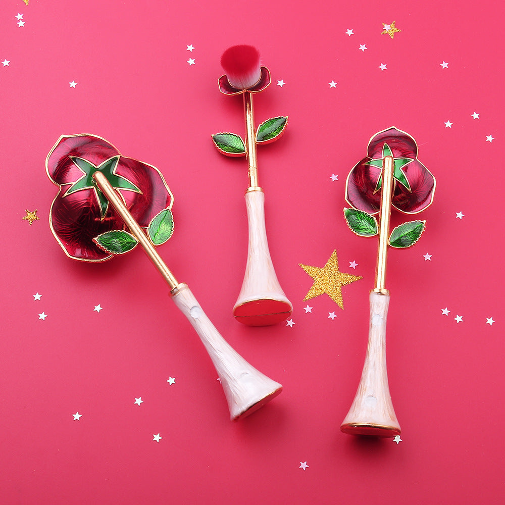 Rose Makeup Brush Set — 3 Enchanted Brushes for a Flawless
