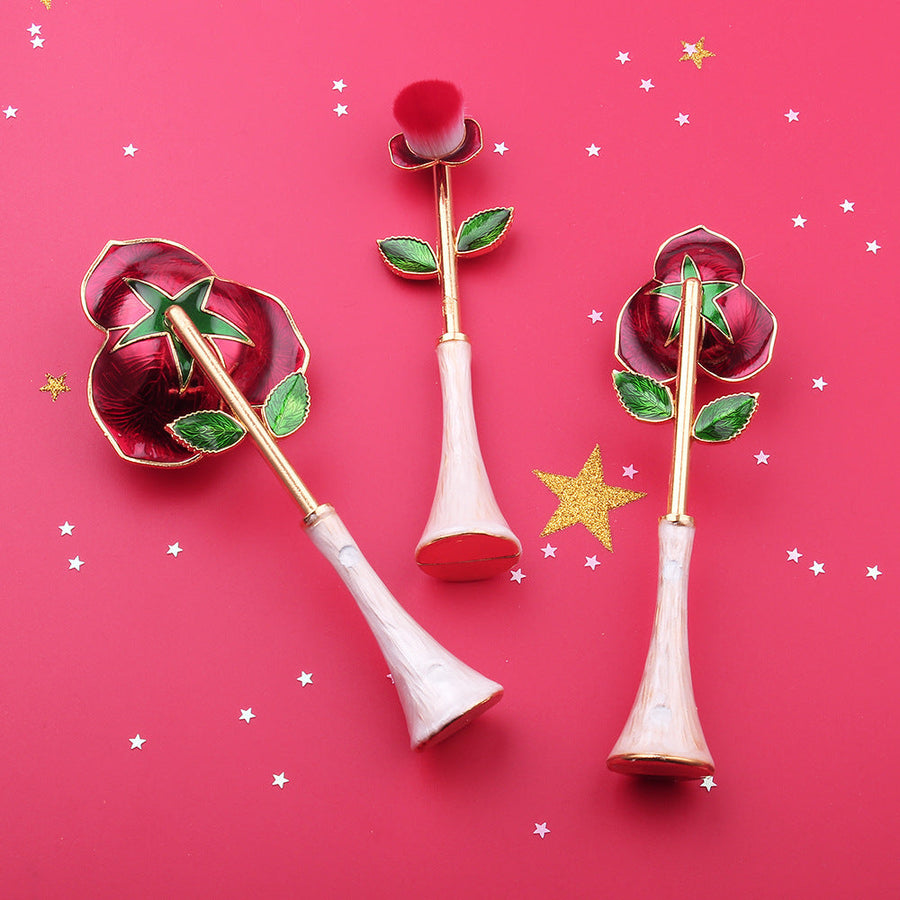 Rose Makeup Brush Set — 3 Enchanted Brushes for a Flawless