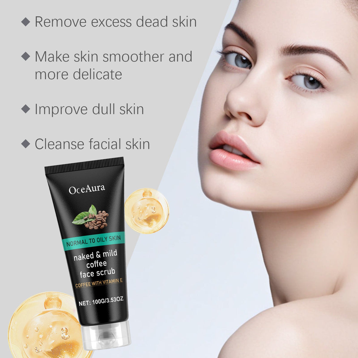 Caffeine Coffee Face Scrub for Clogged Pores & Dull Skin
