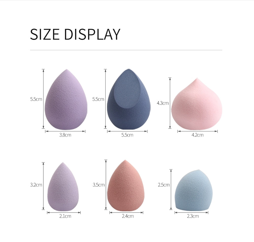 Makeup Sponge Set — Flawless Blending in 5 Sizes, 3 Colors