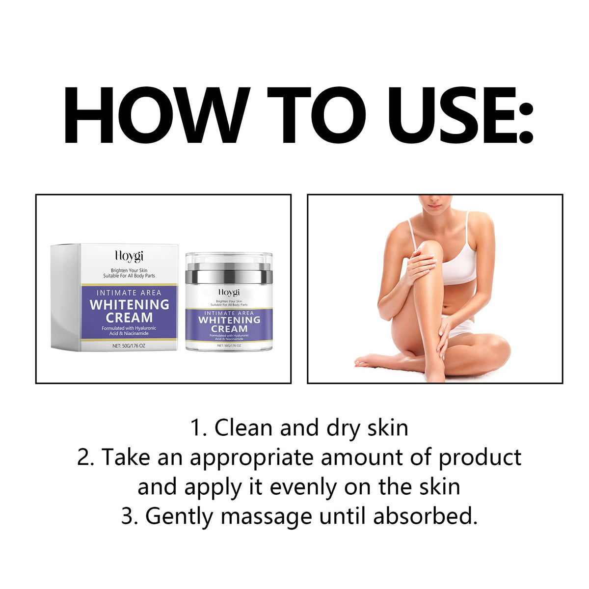 Intimate Area Brightening Cream, Niacinamide Moisturizer