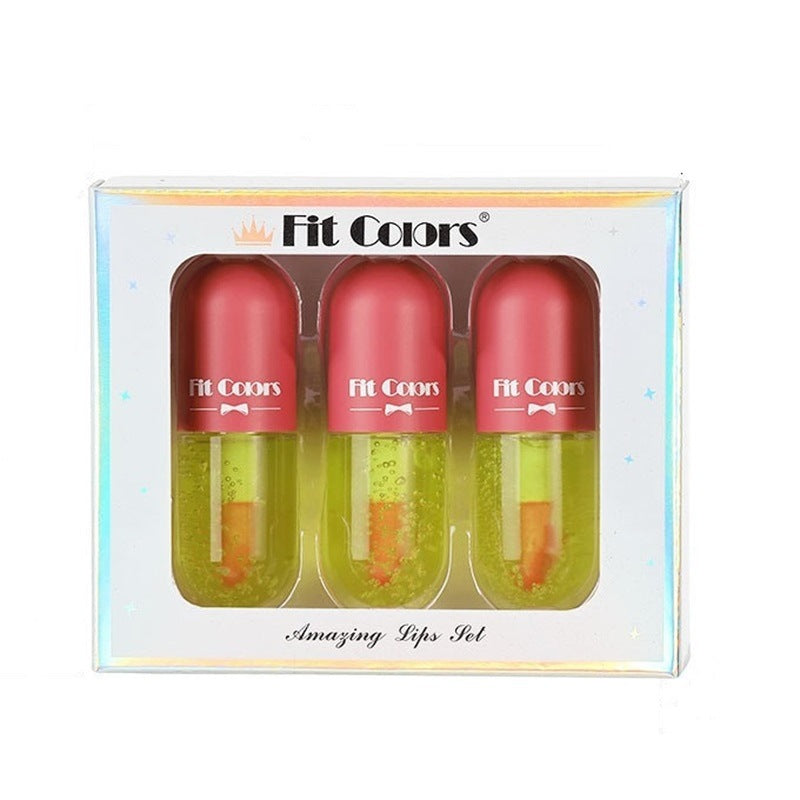 Three-Shade Lip Gloss Set With Shimmer & Moisturizing Color