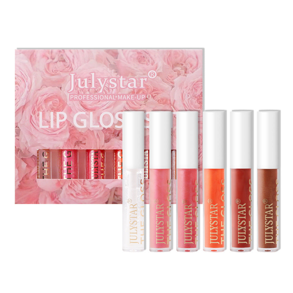 Lip Gloss Set for Mirror-Shine, Six Glossy Shades