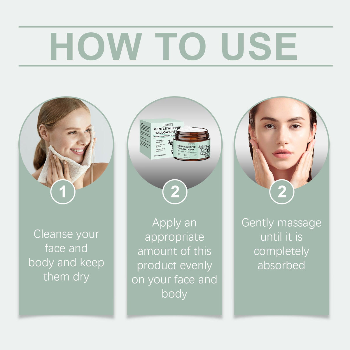Tallow Face Moisturizer for Dry Skin Barrier Repair