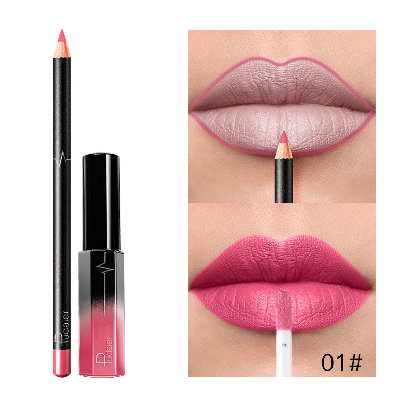 36-Color Matte Lip Gloss Set With Matching Lip Liner