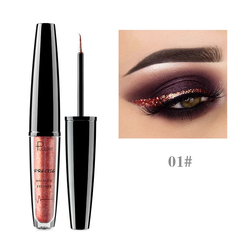 Metallic Liquid Eyeliner for Reflective Glitter Looks