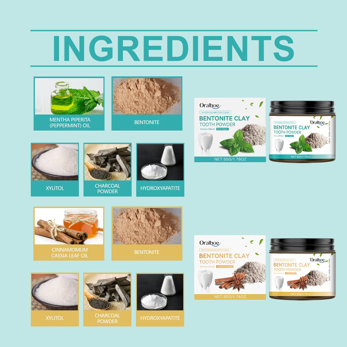 Bentonite Clay Tooth Powder – Natural Whitening & Stain