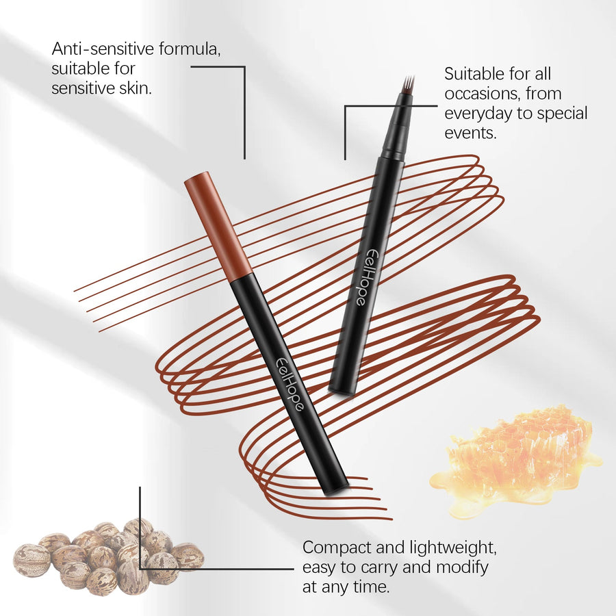 Four-Prong Eyebrow Pencil for Natural Brow Definition