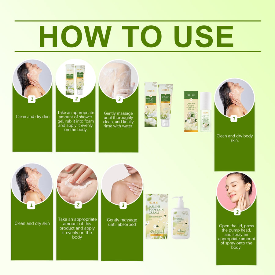 Jasmine Body Care Set – Cleanse, Moisturize & Fragrance