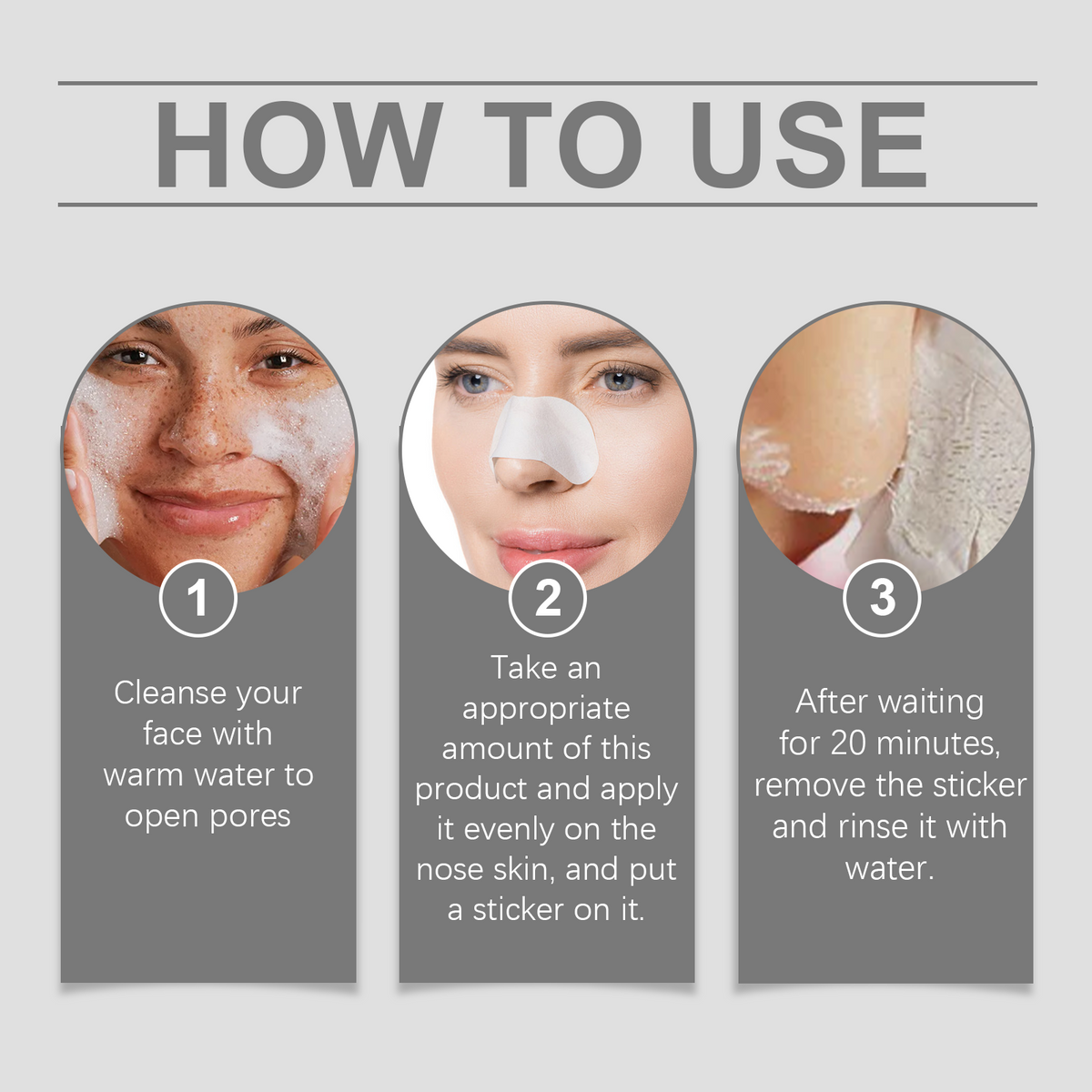 Nose Blackhead Mask Kit With 60 Pore Cleansing Patches