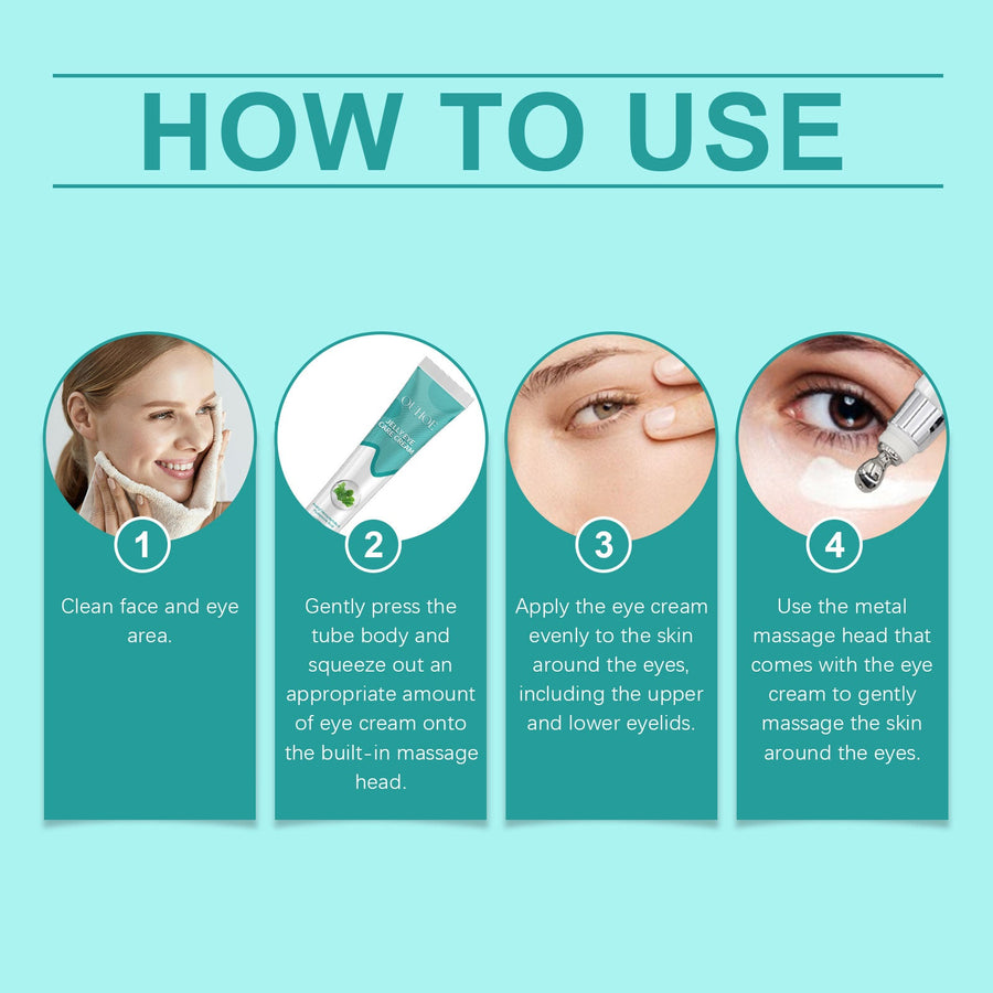Eye Cream with Rolling Ball Massager — Peptide & Hyaluronic
