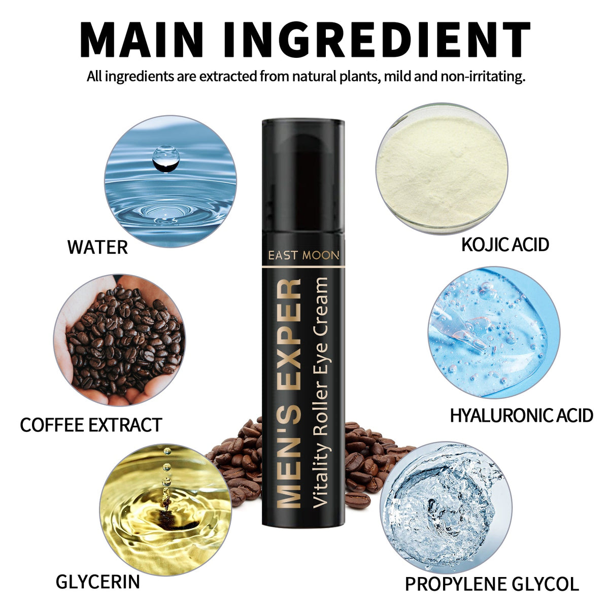Hydrating Eye Roller for Men - Reduce Dark Circles & Bags