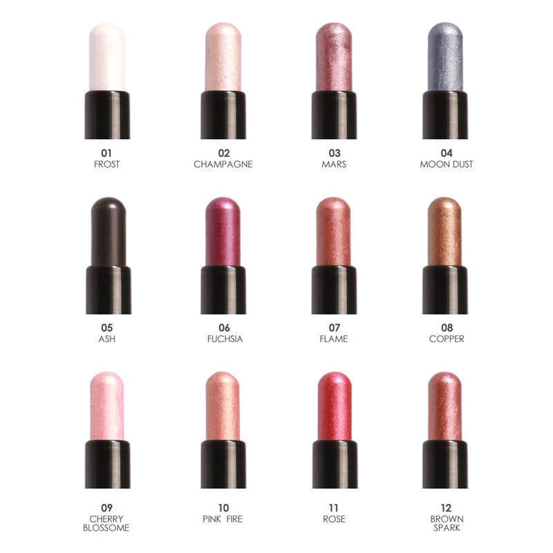 12-Color Shimmer Eyeshadow Pencil Set for Quick Looks