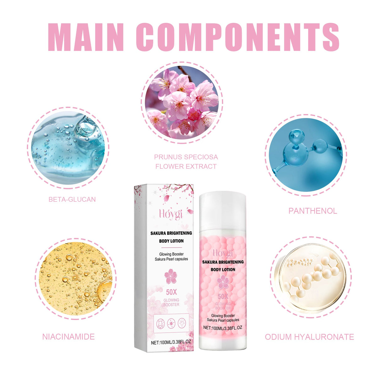 Sakura Pearl Body Lotion for Back Acne & Dark Spots
