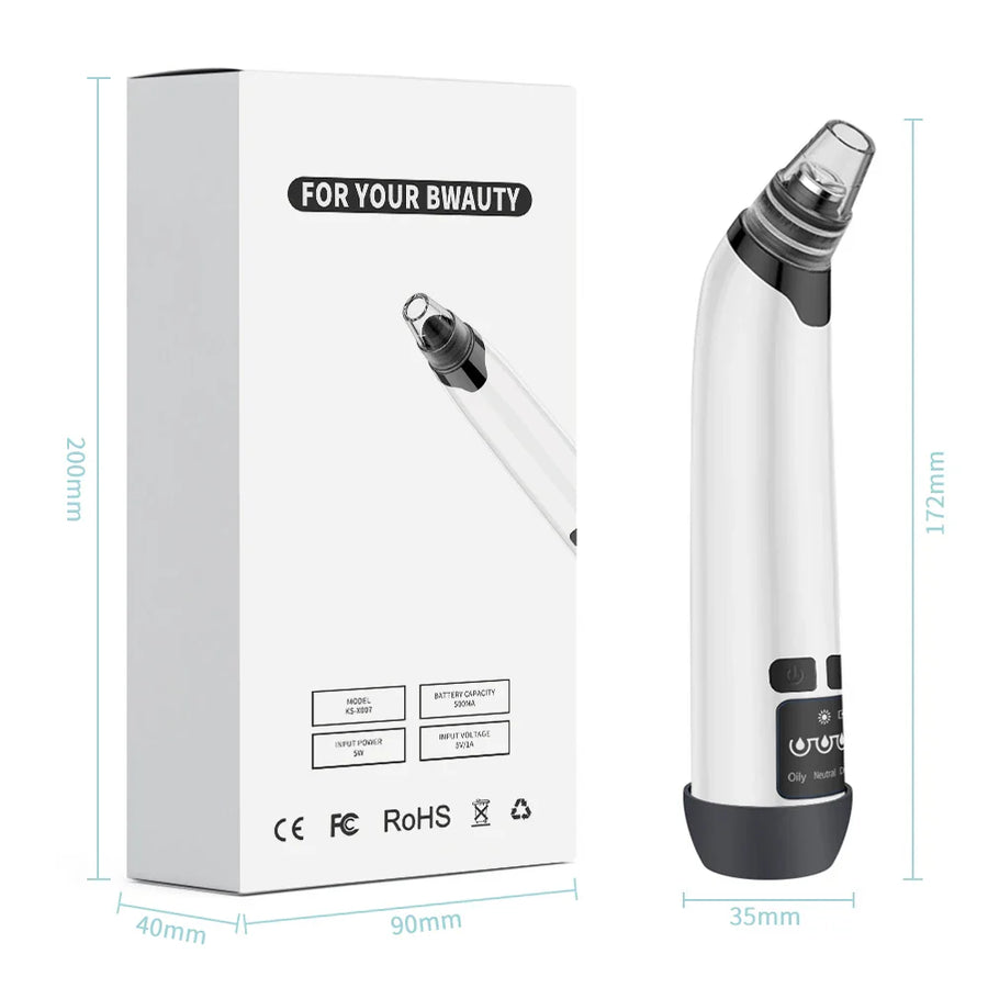 Pore Vacuum with Hot Compress — 3 Suction Levels for Clear
