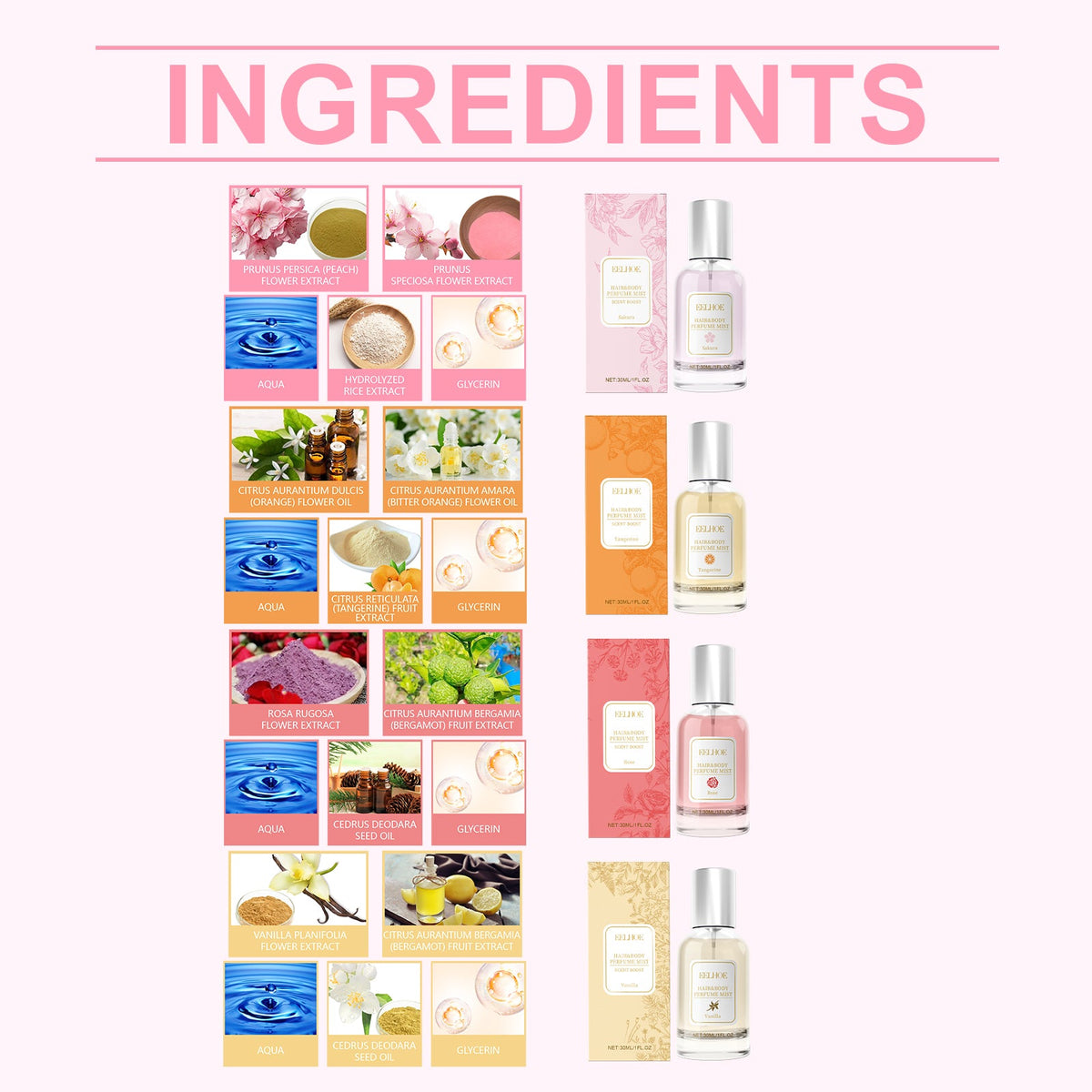Hair and Body Fragrance Mist for Fresh Daily Scent
