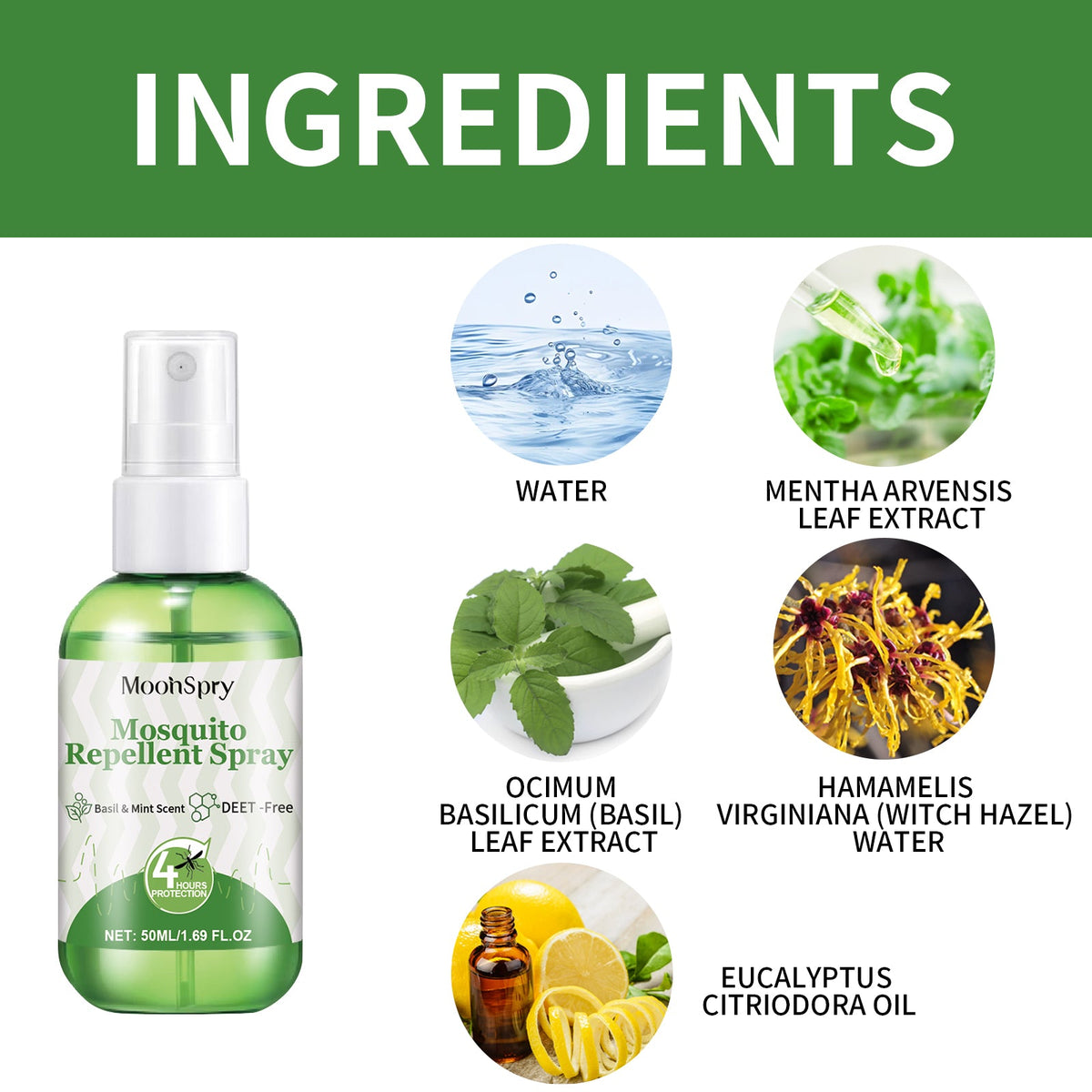 Natural Mosquito Repellent Spray - DEET-Free Family Formula