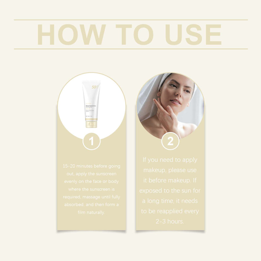OUHOE SPF 50+ Sunscreen Cream, No White Cast Formula
