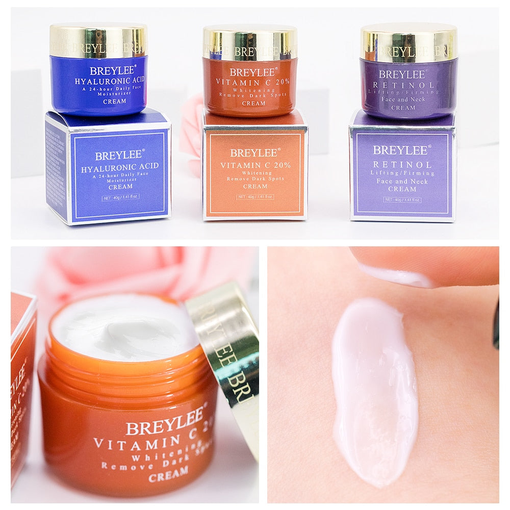 Face Cream Set with Vitamin C, Retinol & Hyaluronic Acid