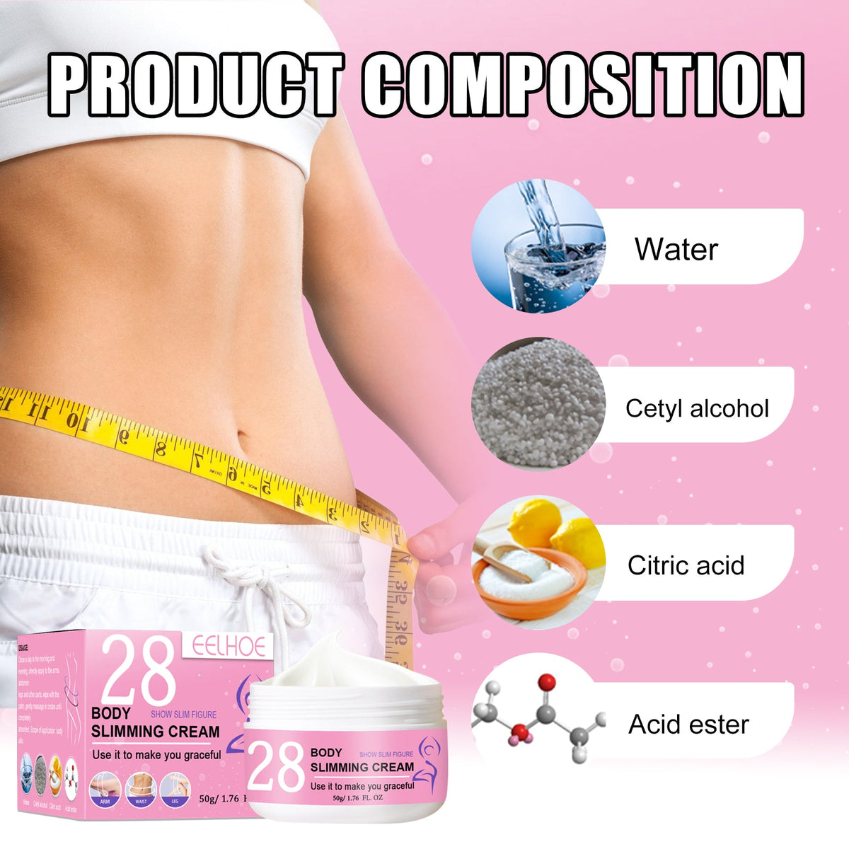 Body Slimming Cream for Firmer Arms Waist Hips Legs
