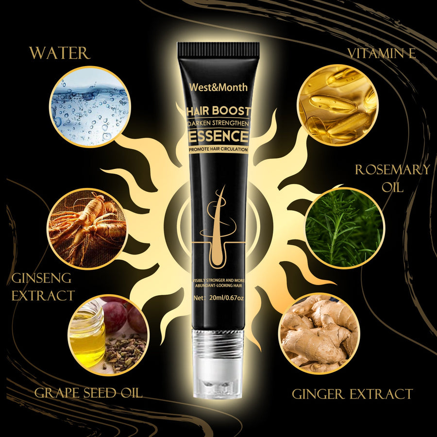 Hair Darkening & Thickening Essence — Roll-On Scalp Restoration