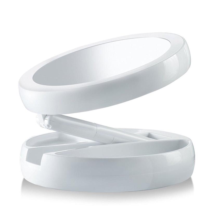 LED Vanity Mirror with Lights — Folds Flat for Travel