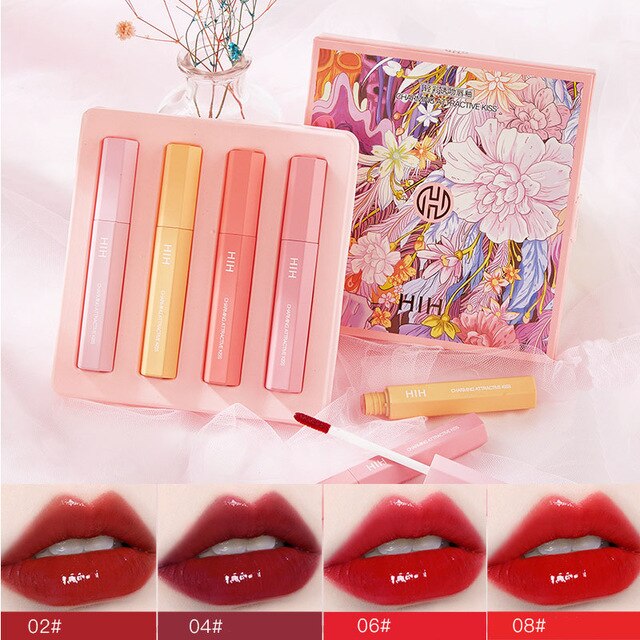 Lip Gloss Set: Four Moisturizing Vivid Color Shades