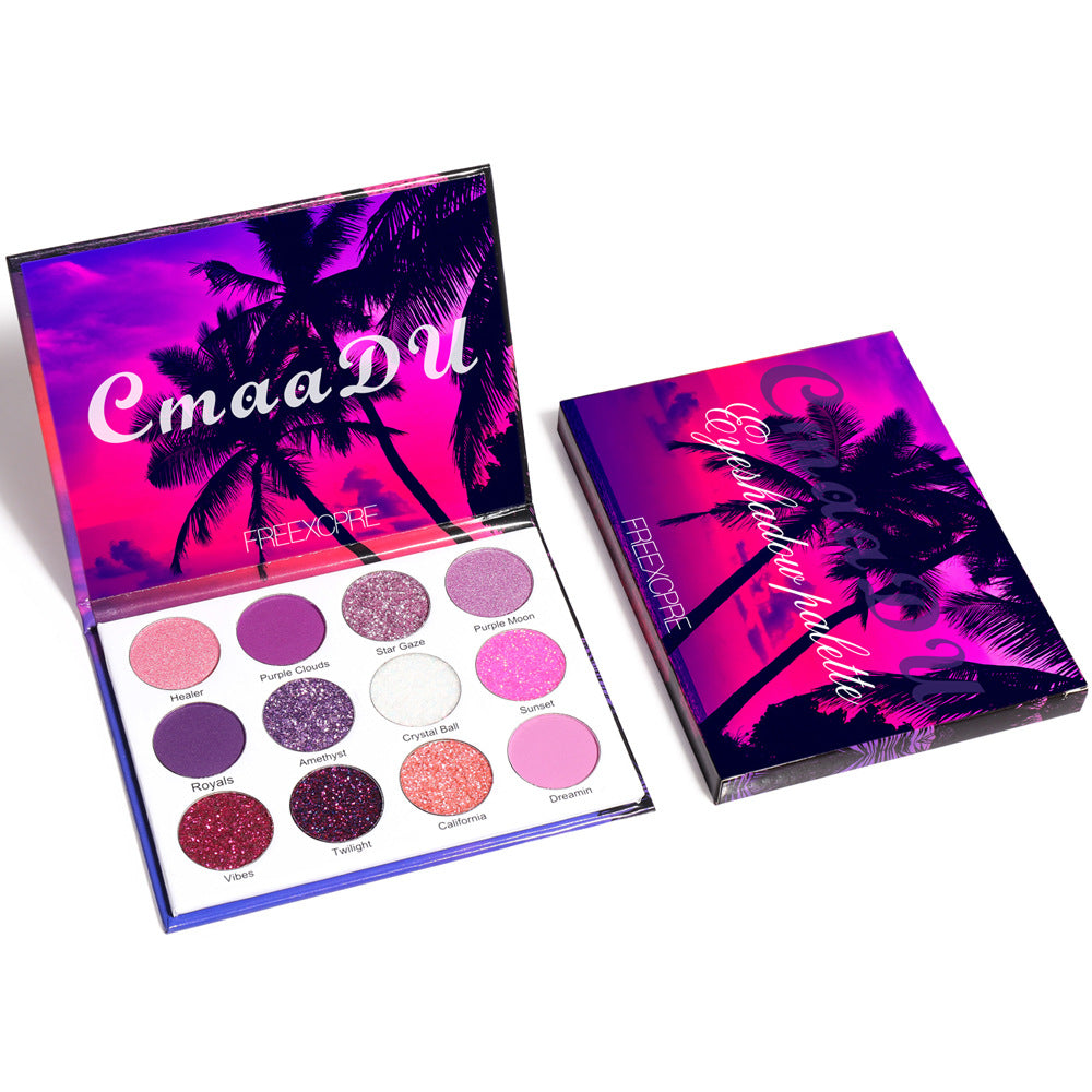12-Color Eyeshadow Palette With Matte & Glitter Shades