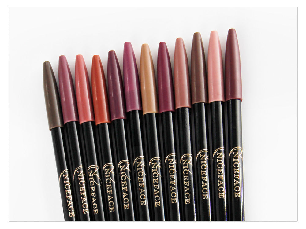 Nude Lip Liner Set – 12 Shades for Precise Definition