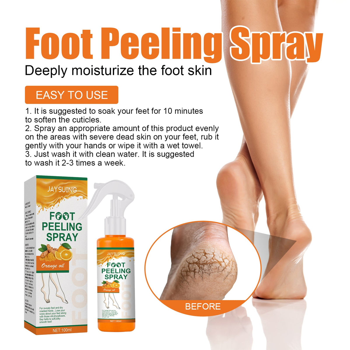 Exfoliating Foot Spray for Cracked Heels & Dead Skin