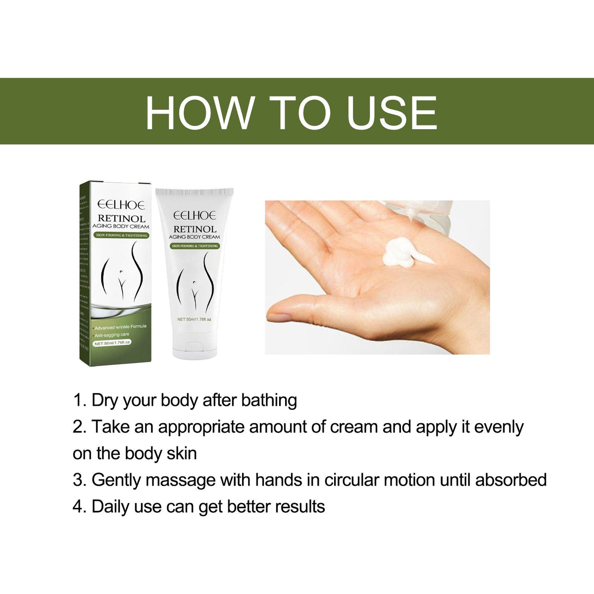 Retinol Body Cream for Firming & Tightening Sagging Skin