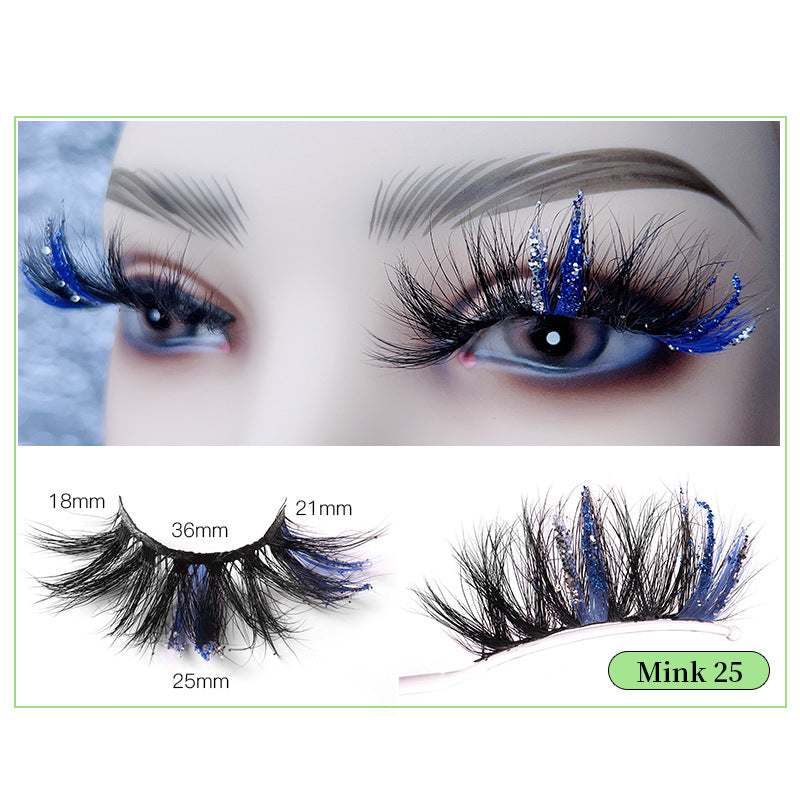 Pink Sequin Mink Lashes 25mm Dramatic Christmas Eyes