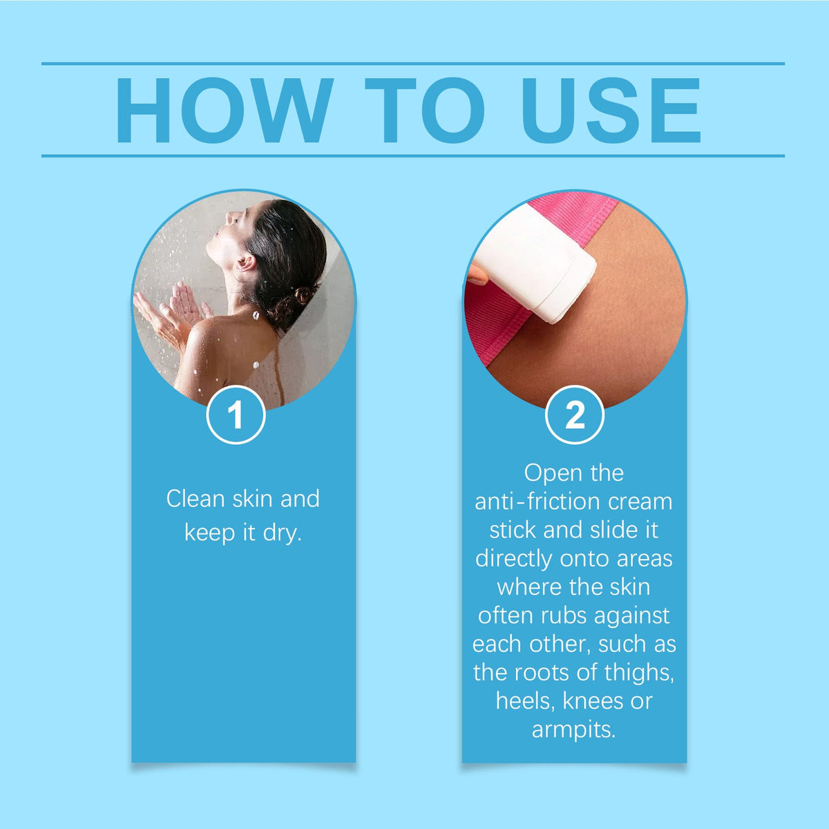 Anti-Chafing Balm Stick for Thighs, Sweat-Resistant