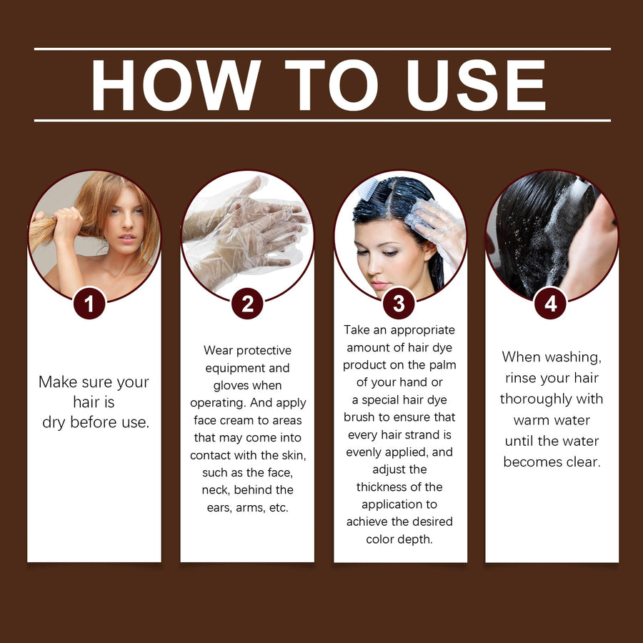 Herbal Black Hair Dye Gel for Gentle Gray Coverage
