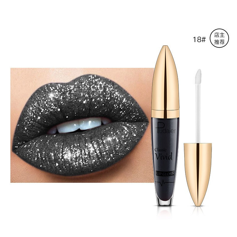 Lip Gloss — Diamond Glitter, Vivid High-Shine Color