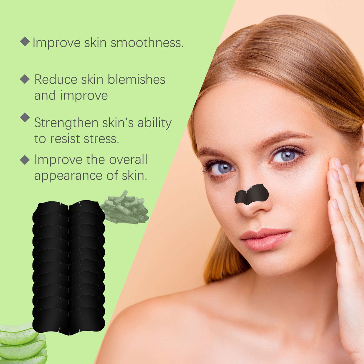 Bamboo Charcoal Nose Strips for Blackhead Removal