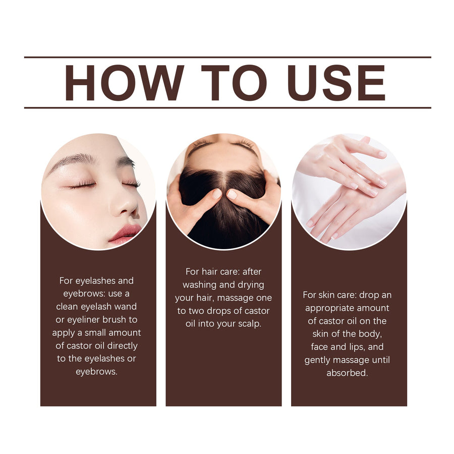 Cold-Pressed Castor Oil for Skin, Hair & Brow Care