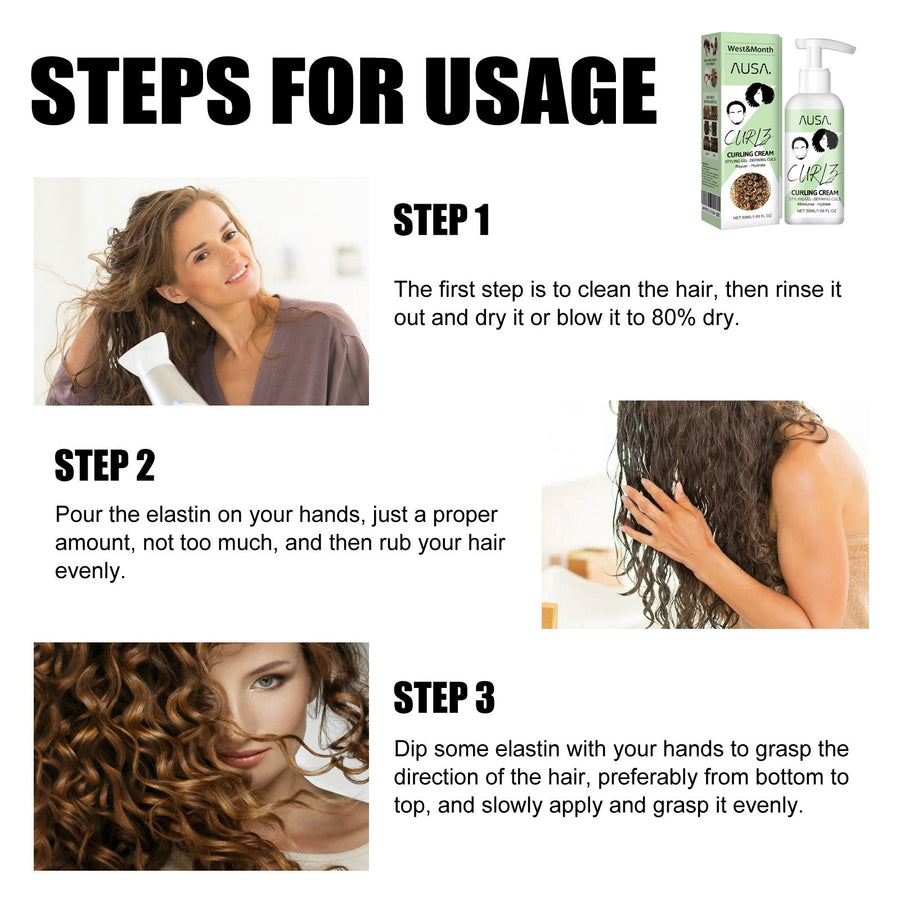 Curly Hair Styling Cream for Defined, Frizz-Free Curls